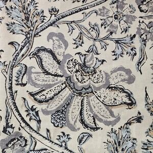 Pottery Barn Floral Pattern Curtains - Blue and Gray